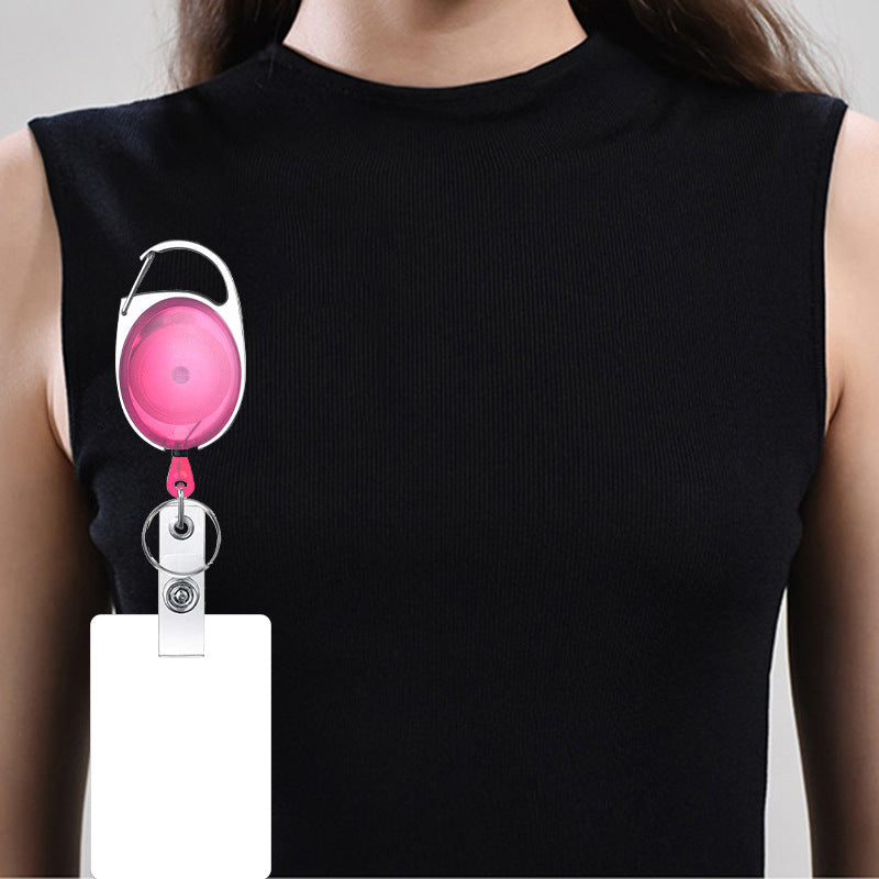 Wholesale Transparent Colorful Oval Zinc Alloy Retractable Keychain